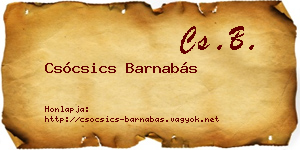 Csócsics Barnabás névjegykártya
