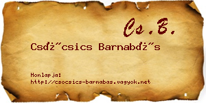 Csócsics Barnabás névjegykártya
