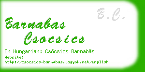 barnabas csocsics business card