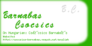 barnabas csocsics business card